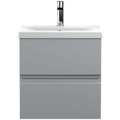Hudson Reed Urban Grey 500mm Wall Hung 2-Drawer Vanity Unit & Basin 1 - URB202A