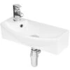 Hudson Reed Vessels 450x220 LH 1th White Wall Hung Basin NBV161