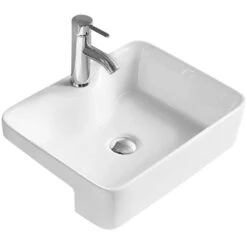 Hudson Reed Vessels 480x370 1th White Semi Recessed Basin NBV174