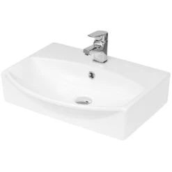 Hudson Reed Vessels 500x400 1th White Sit-On Countertop Basin - NBV164