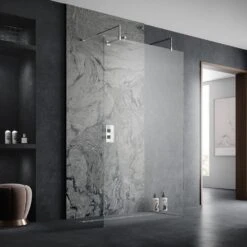 Hudson Reed Walk Through 700mm Wetroom Shower Screen, Support Arm & Feet GPAF070
