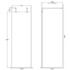 Hudson Reed Walk Through 700mm Wetroom Shower Screen, Support Arm & Feet GPAF070 5 Hudson Reed Walk Through 700mm Wetroom Shower Screen, Support Arm & Feet GPAF070 -Household Goods Shop hudson reed walk through 700mm wetroom shower screen support arm feet gpaf070 p33084 198480 image