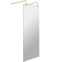 Hudson Reed Wetroom Screen 700mm & Brass Support Bar BBPAF070