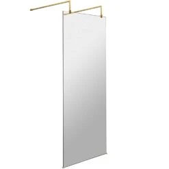 Hudson Reed Wetroom Screen 800mm & Brass Support Bar BBPAF080
