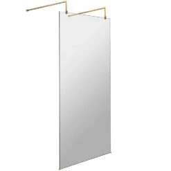 Hudson Reed Wetroom Screen 900mm & Brass Support Bar BBPAF090