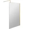 Hudson Reed Wetroom Shower Screen With Brass Support Bar 1100mm WRSBB11