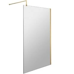 Hudson Reed Wetroom Shower Screen With Brass Support Bar 1100mm WRSBB11
