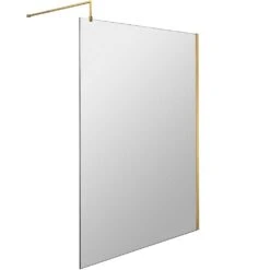 Hudson Reed Wetroom Shower Screen With Brass Support Bar 1200mm WRSBB12