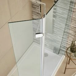 Hudson Reed Wetroom Shower Swing Screen 300x1950mm & Chrome Support Bar -Household Goods Shop hudson reed wetroom shower swing screen 300x1950mm chrome support bar p28894 142248 image