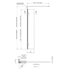 Hudson Reed Wetroom Shower Swing Screen 300x1950mm & Chrome Support Bar -Household Goods Shop hudson reed wetroom shower swing screen 300x1950mm chrome support bar p28894 221604 image