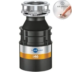 Insinkerator ISE Model 46 Kitchen Sink Waste Disposal Unit & Air Switch ISE46AS