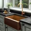 LSC Bromley 1.0 Bowl Brushed Copper Stainless Steel Belfast Butler Kitchen Sink