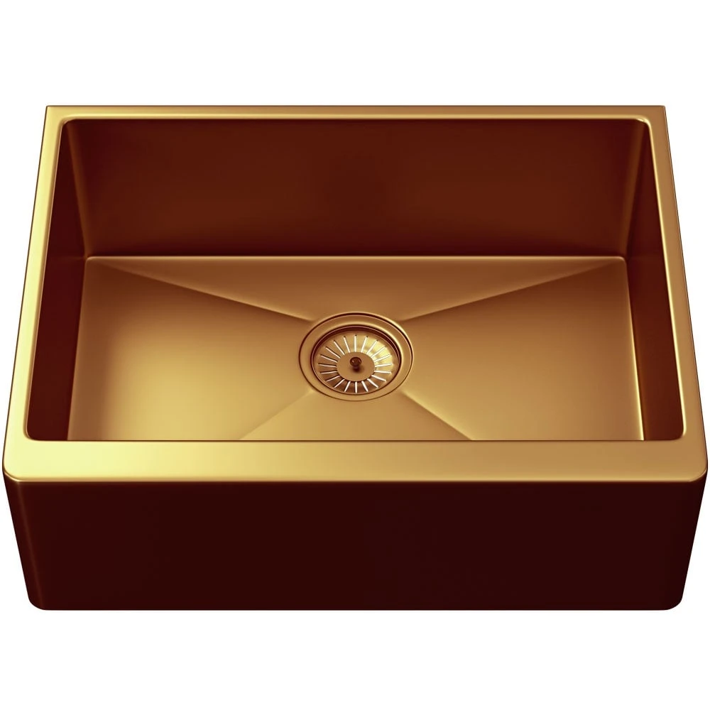 LSC Bromley 1.0 Bowl Brushed Copper Stainless Steel Belfast Butler Kitchen Sink 2 LSC Bromley 1.0 Bowl Brushed Copper Stainless Steel Belfast Butler Kitchen Sink - Image 2