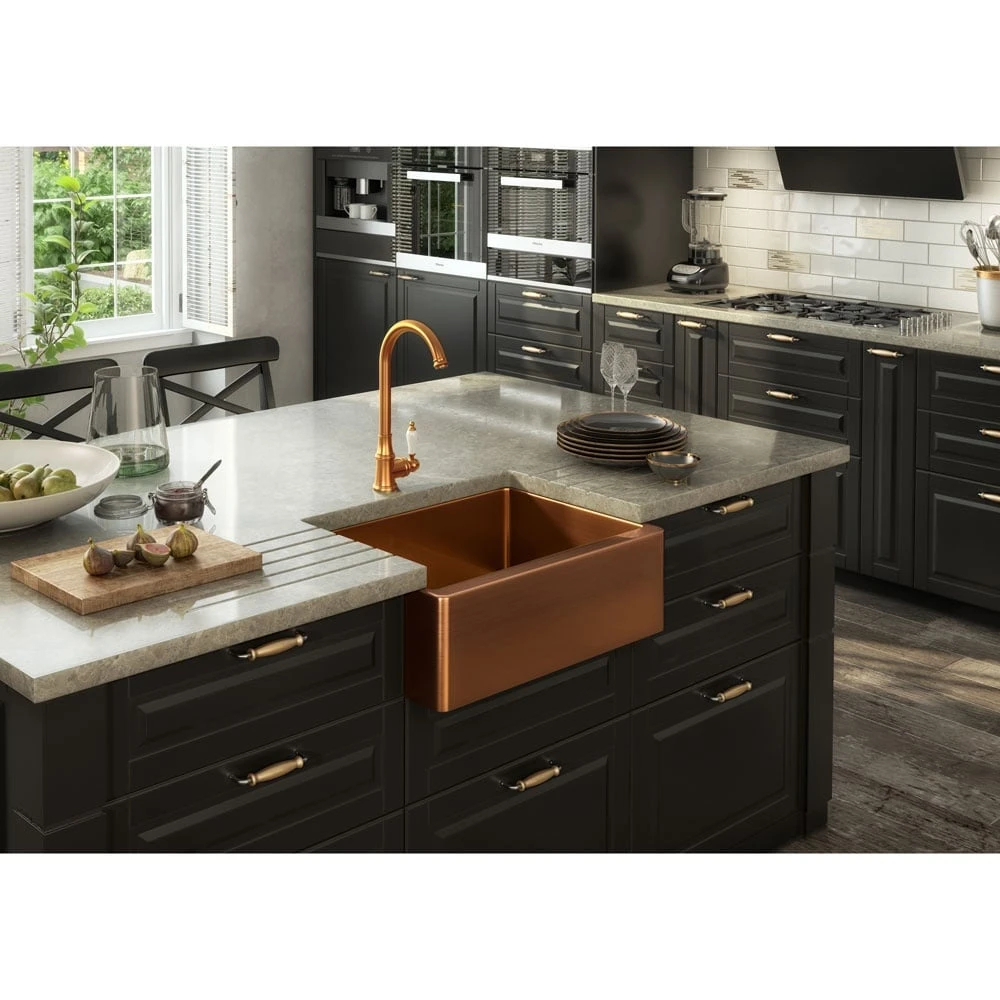 LSC Bromley 1.0 Bowl Brushed Copper Stainless Steel Belfast Butler Kitchen Sink 3 LSC Bromley 1.0 Bowl Brushed Copper Stainless Steel Belfast Butler Kitchen Sink - Image 3
