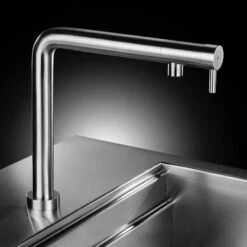 MGS NEMO RHA Black Steel Stainless Steel Kitchen Sink Mixer Tap 0163MB