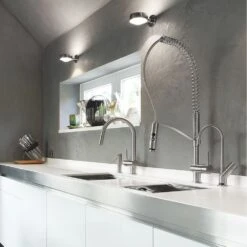 MGS Vela LD Polished Stainless Steel Pullout Rinse Kitchen Sink Mixer Tap 0110DP -Household Goods Shop mgs vela ld polished stainless steel pullout rinse kitchen sink mixer tap 0110dp p17671 81469 image