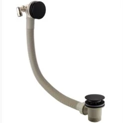 Niagara Equate Matt Black Modern Bath Mounted Bath Filler (Click Waste) 9401BL