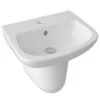 Nuie Ambrose 450x350 1th White Basin & Semi Pedestal - CPC023