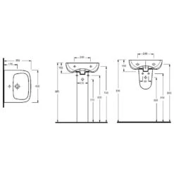 Nuie Ambrose 450x360 1th White Basin & Full Pedestal CPC021 -Household Goods Shop nuie ambrose 450x360 1th white basin full pedestal cpc021 p30960 150331 image