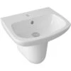 Nuie Ambrose 500x400 1th White Basin & Semi Pedestal CPC024