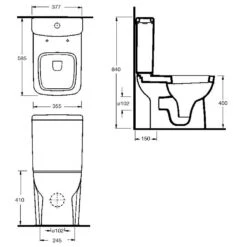 Nuie Ambrose White Close Coupled Toilet Pan, Cistern & Soft Close Seat - CPC020 9 Nuie Ambrose White Close Coupled Toilet Pan, Cistern & Soft Close Seat - CPC020 -Household Goods Shop nuie ambrose white close coupled toilet pan cistern soft close seat cpc020 p30965 150351 image