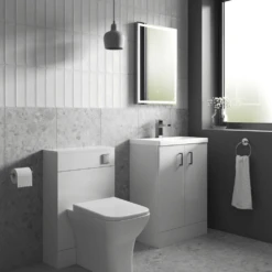Nuie Arno Gloss White Bathroom Suite Set