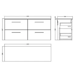 Nuie Arno Satin Green 1200 Wall Hung 4-Drawer Vanity Unit & Worktop 5 Nuie Arno Satin Green 1200 Wall Hung 4-Drawer Vanity Unit & Worktop -Household Goods Shop nuie arno satin green 1200 wall hung 4 drawer vanity unit worktop p62516 270489 image