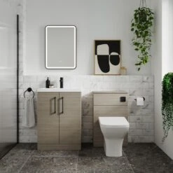 Nuie Arno Solace Oak Bathroom Suite Set