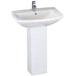 Nuie Asselby 600x430 1th White Basin & Full Pedestal CSS002