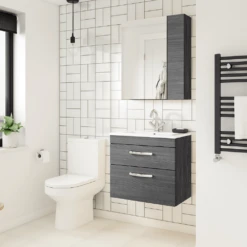 Nuie Athena Anthracite Woodgrain Bathroom Suite Set 1