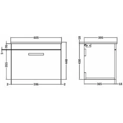 Nuie Athena Anthracite Woodgrain Wall Hung 600mm Cabinet & Worktop - ATH039W -Household Goods Shop nuie athena anthracite woodgrain wall hung 600mm cabinet worktop ath039w p29564 145126 image
