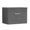 Nuie Athena Anthracite Woodgrain Wall Hung 600mm Cabinet & Worktop - ATH039W