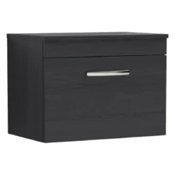 Nuie Athena Charcoal Black Wall Hung 600mm Cabinet & Worktop - ATH040W