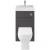 Nuie Athena Gloss Grey 2 In 1 WC Vanity Unit, Basin, Cistern & BTW Toilet