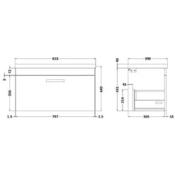Nuie Athena Gloss Grey 800mm Wall Hung Single Drawer Vanity & Basin 1 ATH080A -Household Goods Shop nuie athena gloss grey 800mm wall hung single drawer vanity basin 1 ath080a p33340 162531 image