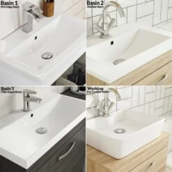 Nuie Athena Gloss White 600mm Wall Hung Vanity With Black Worktop ATH041LSB -Household Goods Shop nuie athena gloss white 600mm wall hung vanity with black worktop ath041lsb p42451 214540 image