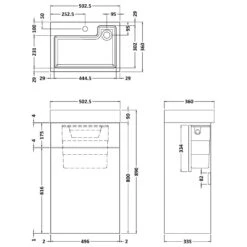 Nuie Athena Hacienda Black 2 In 1 WC Vanity Unit, Basin, Cistern & BTW Toilet -Household Goods Shop nuie athena hacienda black 2 in 1 wc vanity unit basin cistern btw toilet p33604 163977 image