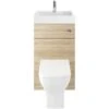 Nuie Athena Natural Oak 2 In 1 WC Vanity Unit, Basin, Cistern & BTW Toilet