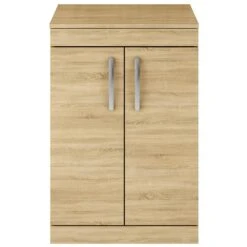 Nuie Athena Natural Oak Floor Standing 600mm Cabinet & Worktop