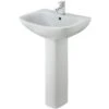 Nuie Ava 545x455 1TH White Basin And Pedestal NCG400