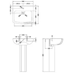 Nuie Ava 545x455 1TH White Basin And Pedestal NCG400 -Household Goods Shop nuie ava 545x455 1th white basin and pedestal ncg400 p33453 162776 image