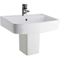 Nuie Bliss 520x425 1th White Basin & Semi Pedestal CBL011