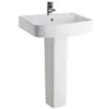 Nuie Bliss 600x450 1th White Basin & Full Pedestal CBL010