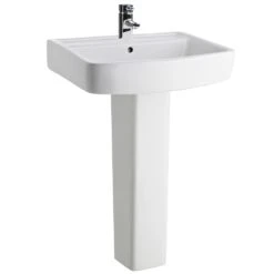 Nuie Bliss 600x450 1th White Basin & Full Pedestal CBL010