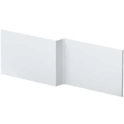 Nuie Blocks Satin White 1700mm Square Shower Bath Front Panel - MOF173