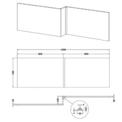 Nuie Blocks Satin White 1700mm Square Shower Bath Front Panel - MOF173 -Household Goods Shop nuie blocks satin white 1700mm square shower bath front panel mof173 p50579 232885 image