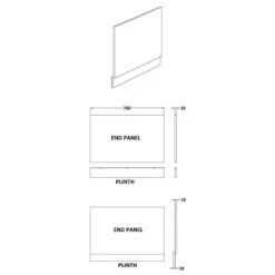 Nuie Blocks Satin White 800mm Bath End Panel - MOF172 -Household Goods Shop nuie blocks satin white 800mm bath end panel mof172 p50578 234226 image
