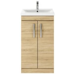Nuie Complete Cloakroom Set, Natural Oak Units, Chrome Towel Rail & Gloss White Toilet -Household Goods Shop nuie complete cloakroom set natural oak units chrome towel rail gloss white toilet p72386 299828 image