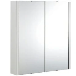 Nuie Eden Gloss White 600mm Mirror Cabinet - NVM113