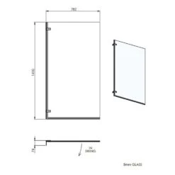 Nuie Ella Square Hinged Bath Screen - ERSSQ -Household Goods Shop nuie ella square hinged bath screen erssq p30398 147782 image